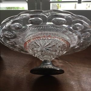 Vintage Duchin Crystal And Silver 10 1/2” Cake Plate